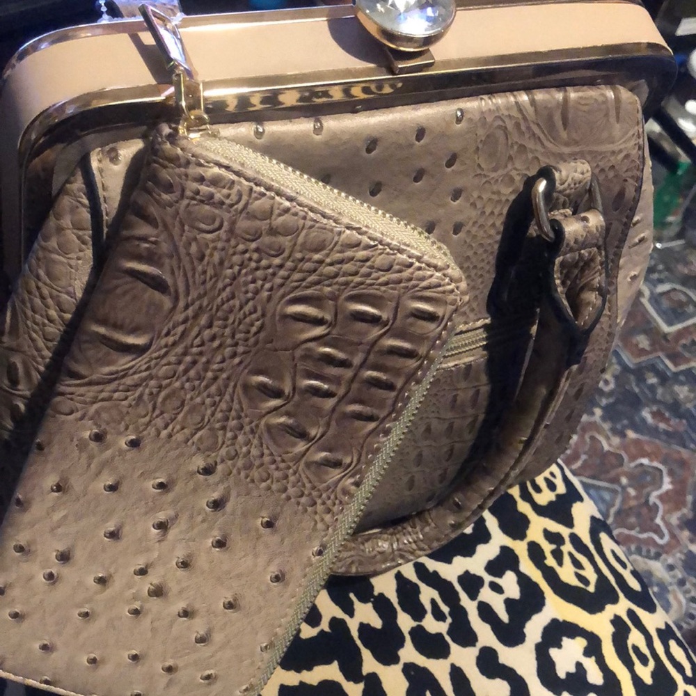 Tan two in one purse